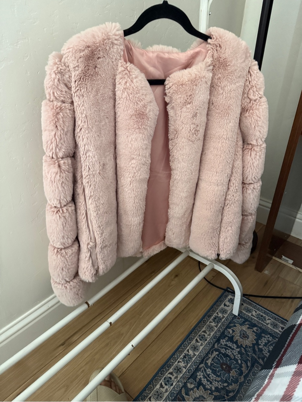 FA Blush Pink Faux Fur Teddy Jacket
